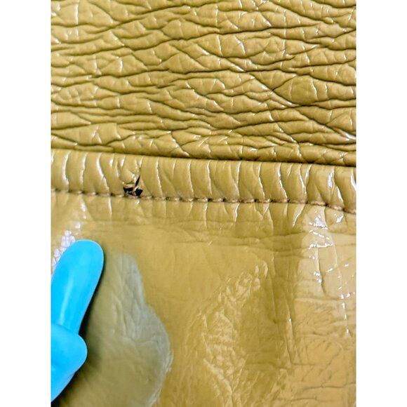 Narcissus Olive Green Faux Leather Hooded Jacket w/ Zip Closure & Drawstring Hem - Picture 8 of 12